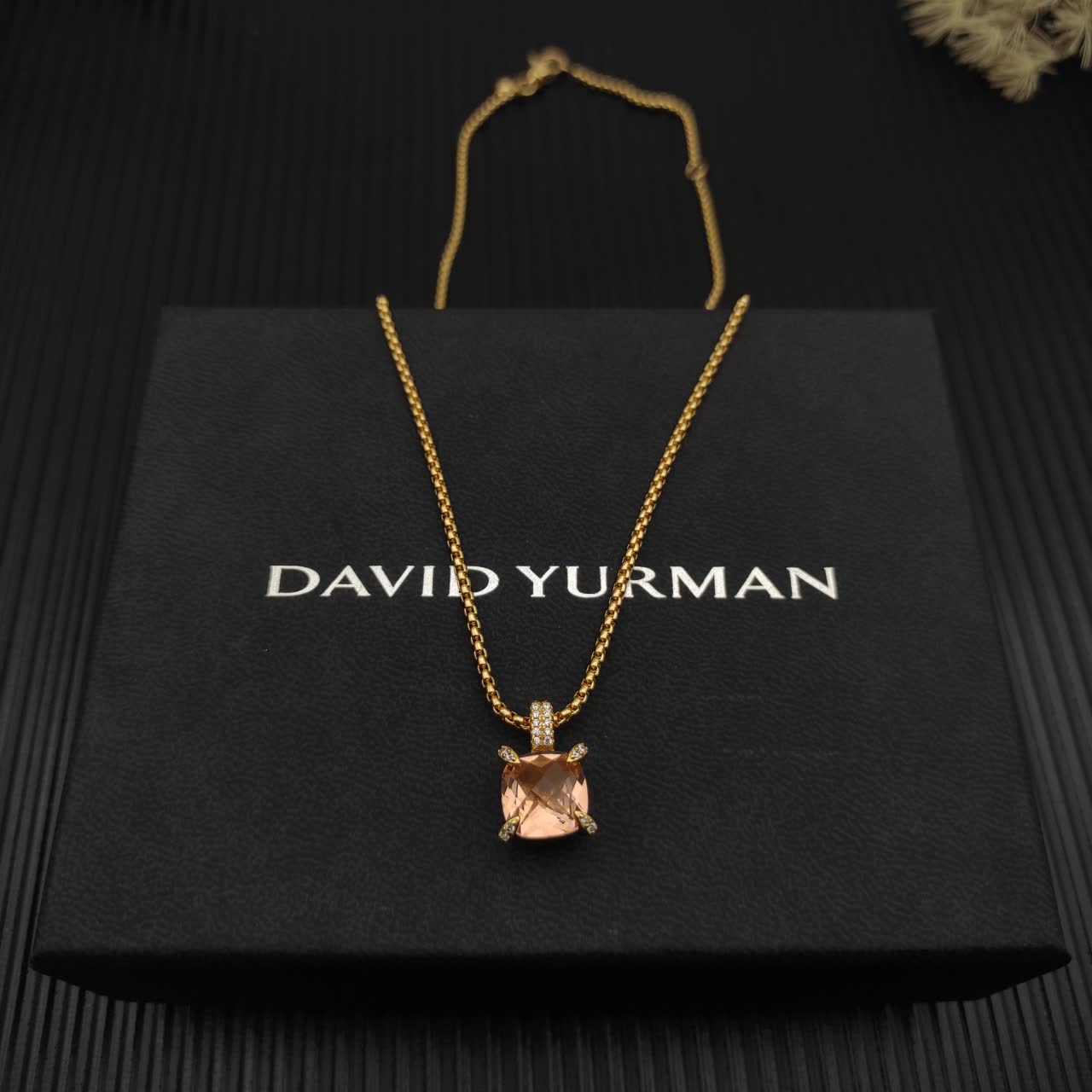 David Yurman Cable Collectibles 18K Gold Citrine and Diamond Necklace